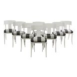 Suite of Eight Contemporary Steel Klismos Chairs