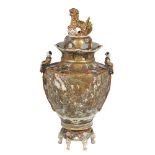 Large Japanese Satsuma Sectional Urn