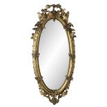 Large American Rococo Revival Giltwood Mirror