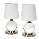 Pair of Jacques Adnet and Baccarat Table Lamps