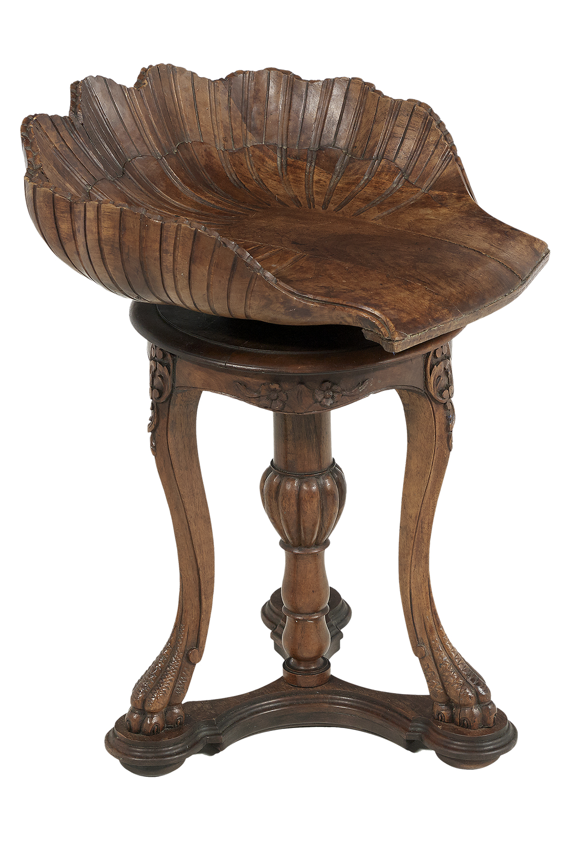 Italian Walnut Stool - Image 2 of 2