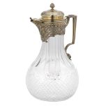 Large French Silver-Gilt and Glass Claret Jug