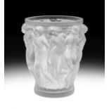 Lalique Frosted Crystal "Bacchantes" Vase