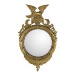 Colonial Revival Giltwood Convex Mirror