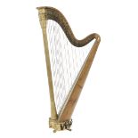 Regency Giltwood, Gilt-Bronze and Hardwood Harp