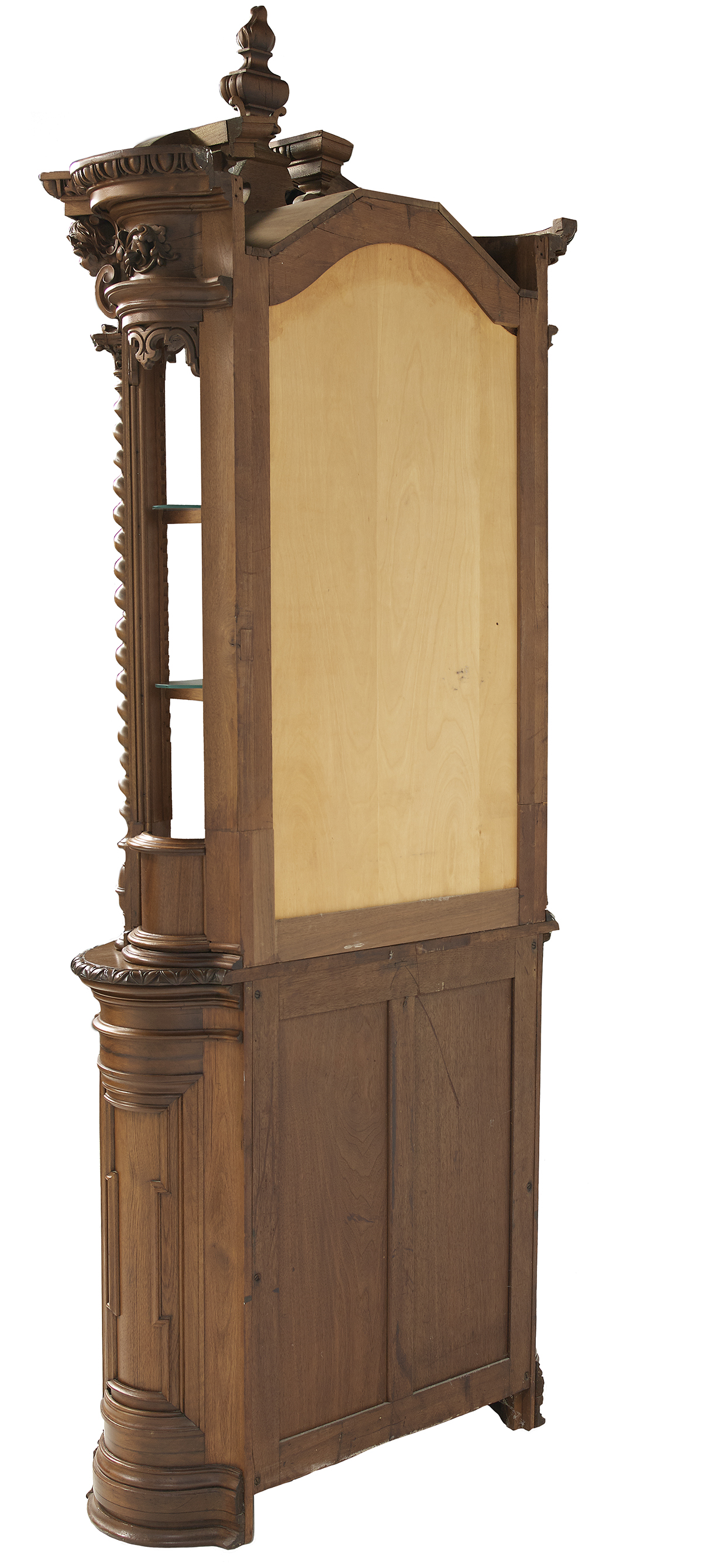 American Carved Walnut Vitrine/Cabinet - Image 3 of 6