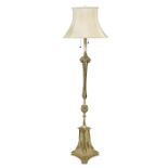 French Bronze Torchere-Form Floor Lamp