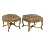 Near Pair of Louis XV-Style Stools