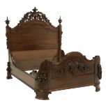 American Rococo Revival Rosewood Bed