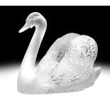 Lalique "Swan Head Up" Frosted Crystal Figure