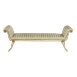 Neoclassical-Style Polychrome Window Bench