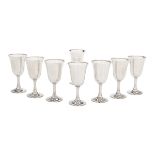 Set of 8 American Sterling Silver Water Goblets