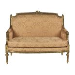 Louis XVI-Style Giltwood Settee