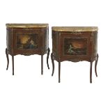 Pair of Louis XV-Style Marble-Top Commodes