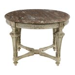Louis XVI-Style Marble-Top Center Table
