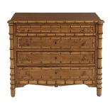 French Pine and Faux Bamboo Commode