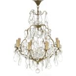 French Gilt-Bronze and Crystal Chandelier