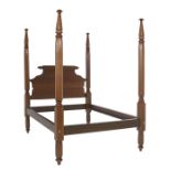 American Late Classical Walnut Tall-Post Bed