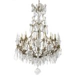 French Gilt-Bronze and Crystal Chandelier