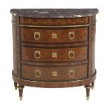Louis XVI-Style Kingwood and Marble-Top Commode