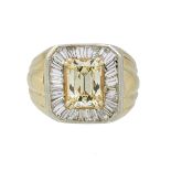 Stunning Gentleman's Fancy Yellow Diamond Ring
