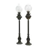 Near Pair of English Banquet Lamps