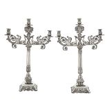 Pair of Continental Silver Candelabra