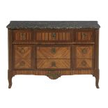 Louis XV/XVI-Style Kingwood & Marble-Top Commode