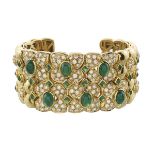 Andreoli Italian Emerald and Diamond Bracelet