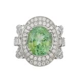 Paraiba Tourmaline and Diamond Ring