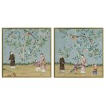 Pair of Gracie, NY, Chinoiserie Wallpaper Panels