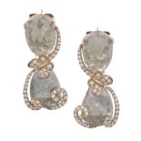 Pair of Diamond Dangle Earrings