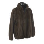 Lady's Zippered Taupe Mink Jacket