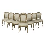 Suite of Eight Louis XV-Style Dining Chairs