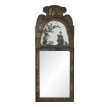 Edwardian Japanned Mirror in the Queen Anne Style