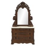 American Rosewood & Marble Top Dressing Bureau