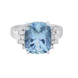 Aquamarine and Diamond Ring