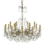 Gilt-Metal and Crystal Chandelier