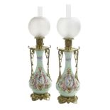 Pair of Paris Porcelain Moderator Lamps