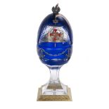 Theo Faberge Crystal and Silver "Columbus" Egg