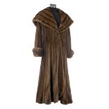 Glamorous Full-Length Hooded Chestnut Mink Coat