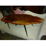 A rustic tree-trunk slice Yew wood occasional Table/coffee table,