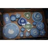 A large quantity of Wedgwood Jasperware including ask trays,
