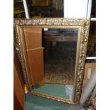 A gilded framed bevelled Wall Mirror, the glass 24'' x 36'' approx.
