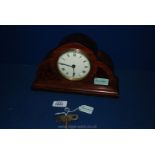 A 1930's Mahogany and inlaid Mantle Clock,