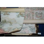 A few rolls of vintage wallpaper from the 1950's and 60's.