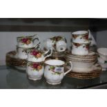 A quantity of Royal Albert 'Old Country Rose' china including various size cups, saucers,