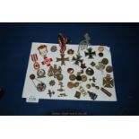 A quantity of Military badges and buttons,