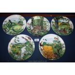 Five Bradford exchange display Plates; Wedgwood 'country panorama' all boxed, certified,