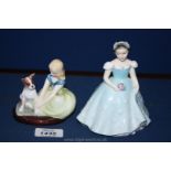 Two Royal Doulton figures; "The Bridesmaid" and "Golden Days".
